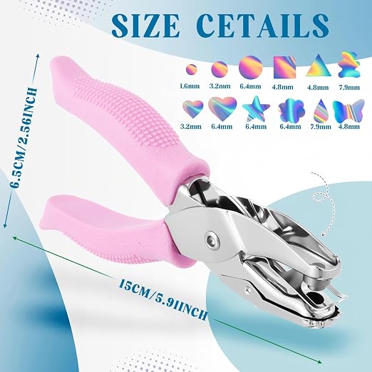 Lothee 12 Pcs Hole Punch Shapes Single Hole Paper Punchers - Image 2