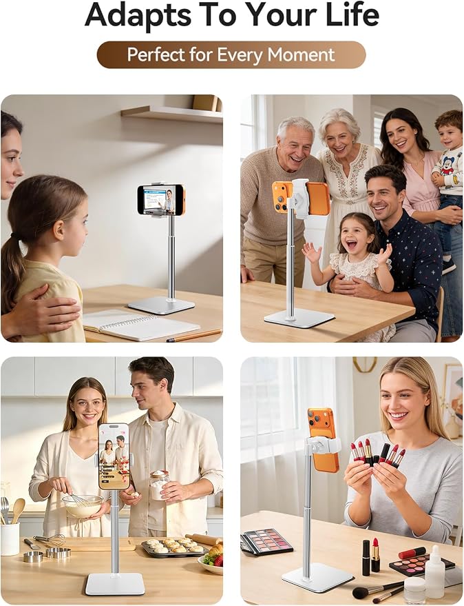 tounee Phone Stand for Desk, 8-11" Height Adjustable Cell Phone Holder for Live - Image 6