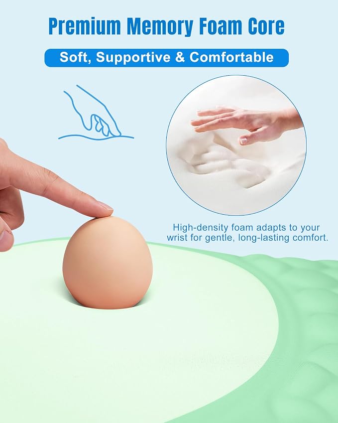 Ergonomic Mouse Pad with Wrist Rest, Slope Design Memory Foam Support, Smooth - Image 3