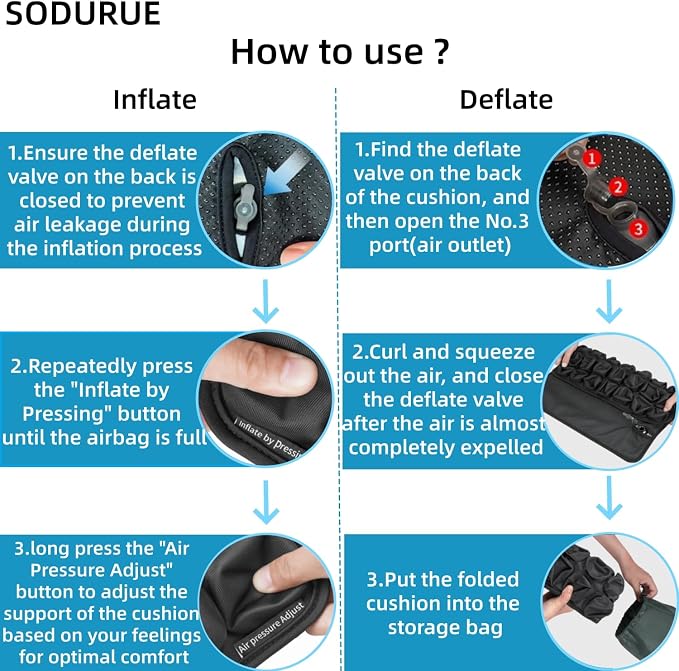 Sodurue Travel Cushion Airplane Seat, Airplane Seat Cushion - Image 4