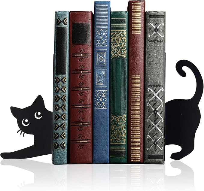 Geelin Stretching Black Cat Metal Bookends Set of 2 Styles Book Ends by Geelin