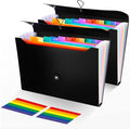 2Pcs Expanding File Folder, 13 Pockets Accordion File Holder Organizer by Nicecho