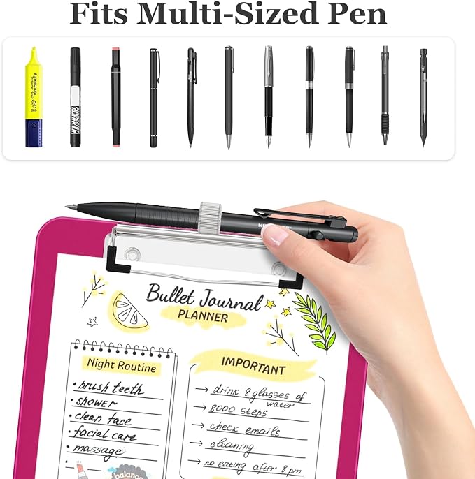 Piasoenc Small Clipboard with Storage, Clip Board with Pen Holder, School & - Image 3