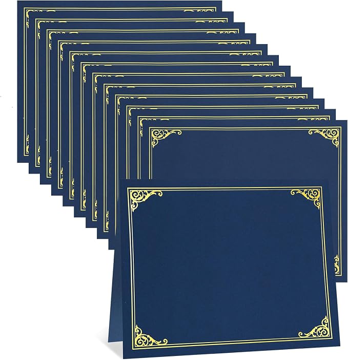 Certificate Holders, 12 Pack Navy Blue Diploma Holders by WSICSE