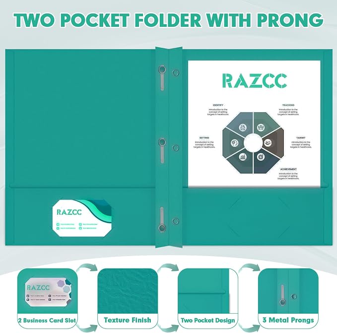 Two Pocket Folders, RAZCC 50 Pack Two Pocket Folders - Image 3