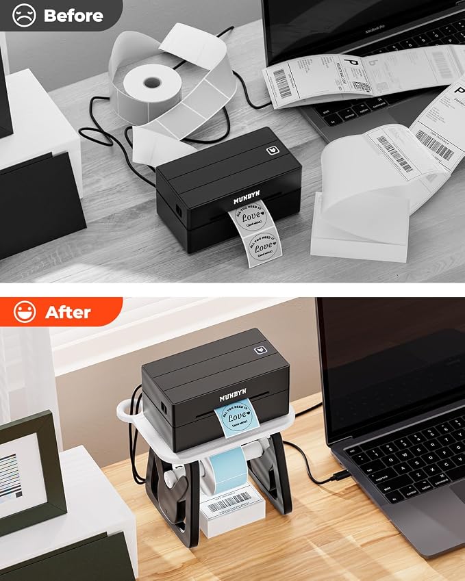 MUNBYN Thermal Label Holder for Rolls and Fanfold Labels | Label Roll Holder - Image 8