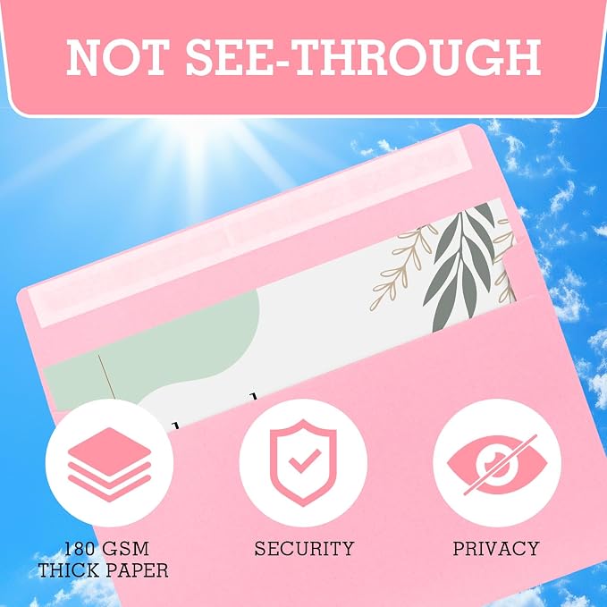 A9 Envelopes Pink 5.75x8.75 Invitation Envelopes Self Seal Pack of 50 Blank - Image 5