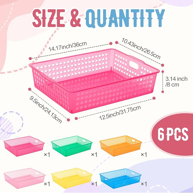 Geetery 6 Pack Classroom Storage Baskets - Image 2