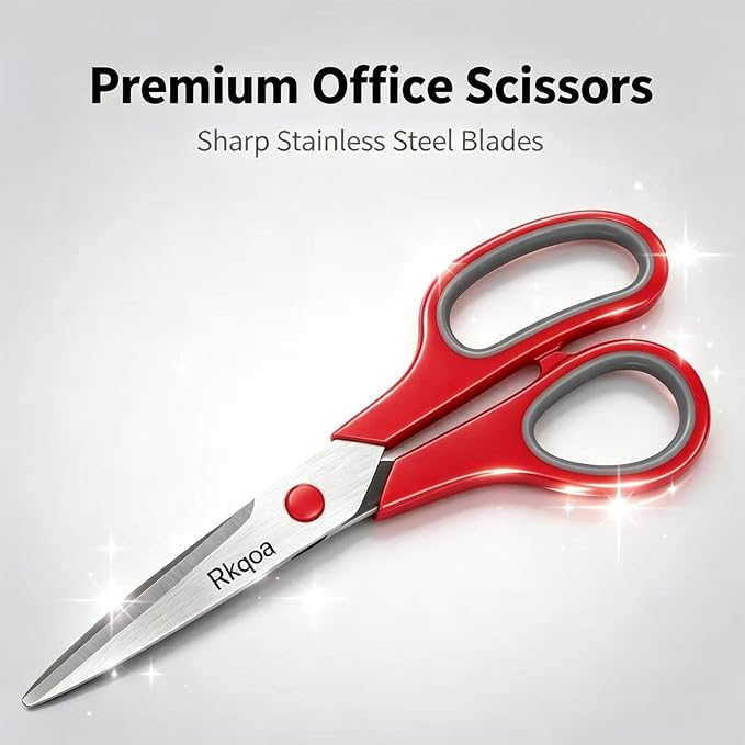 Black 6 Scissors Pack, Rkqoa 8" All Purpose Sharp Scissor - Image 6