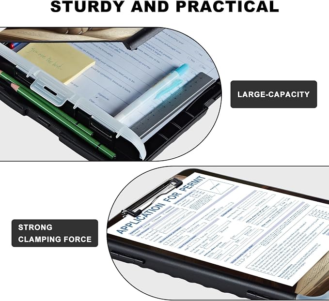 Clipboard with Storage, Storage Clipboard with Pen Holder, Heavy Duty Plastic - Image 3