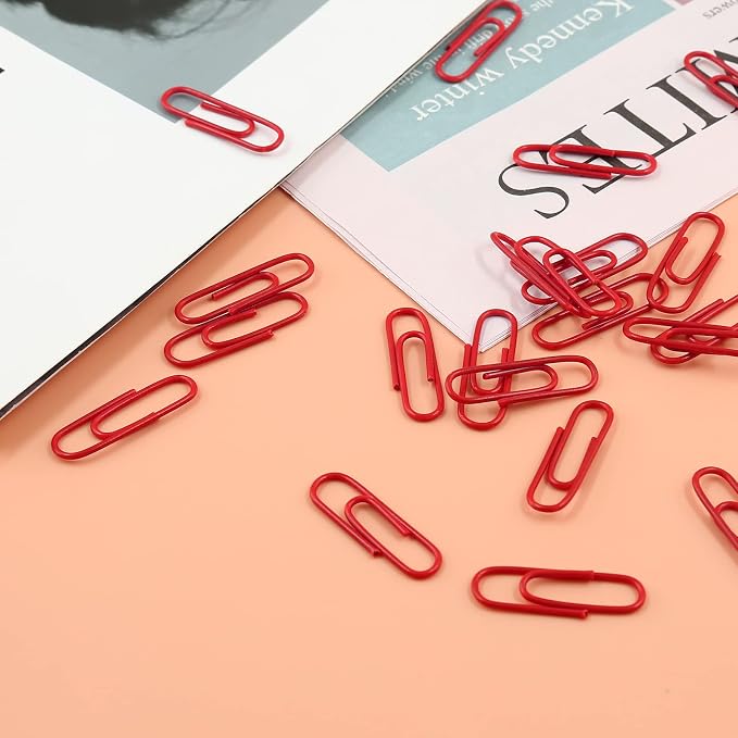 200 Pack Red Vinyl Coated Paper Clips, 1.1 Inch / 28mm Small Office School Home - Image 5