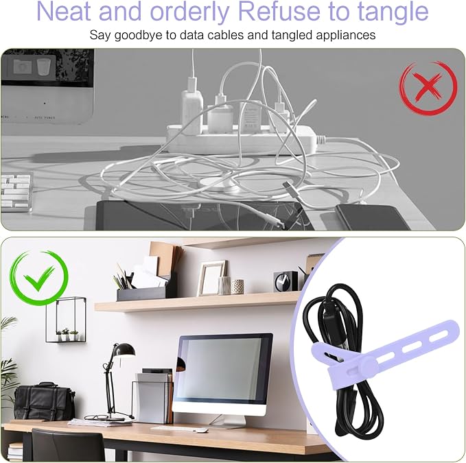 Donruby 30Pcs Silicone Cable Ties - Image 7