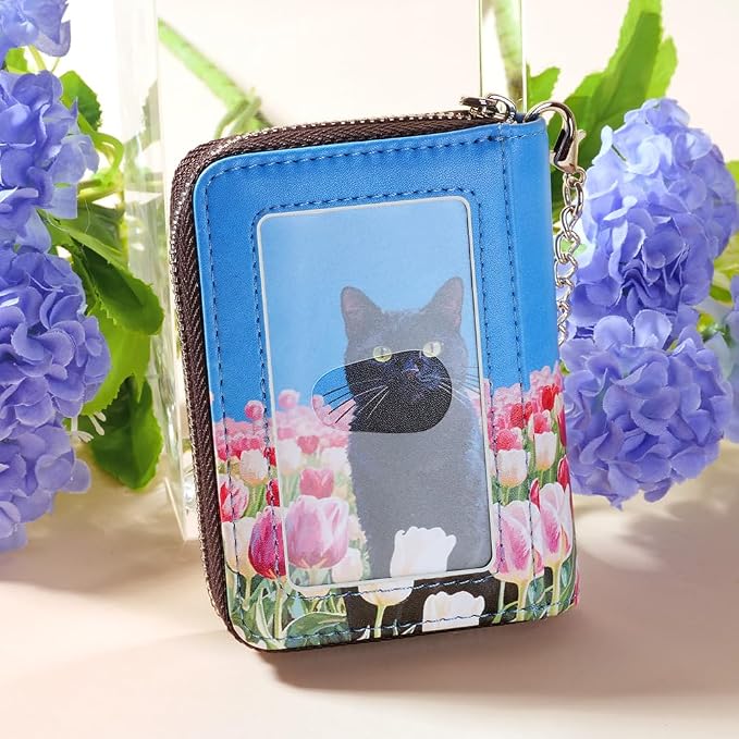 FurArt Zipper Wallet Women, RFID Blocking Credit Card Wallet, Business Card - Image 4