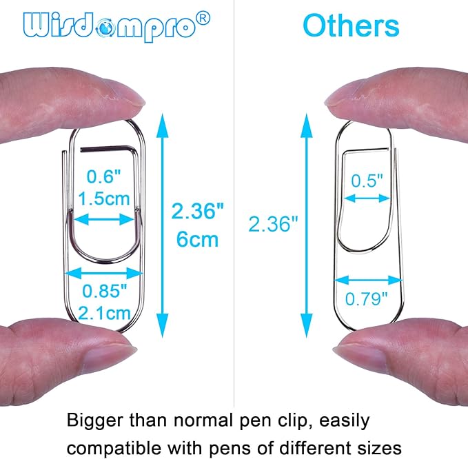 Wisdompro Pen Clip, 12 Pack Stainless Steel Pencil Clip Holder - Image 3