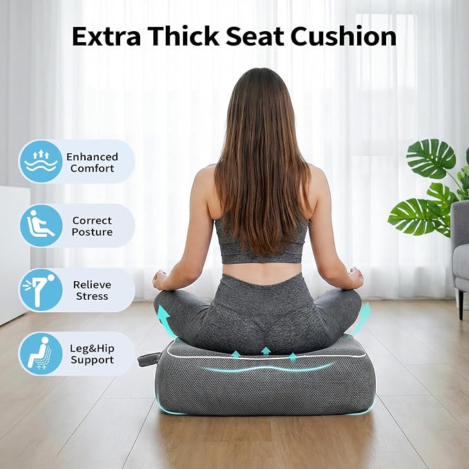 Thick Chair Cushions, Office Booster Seat Cushion to Tailbone Pain Relief - Image 3