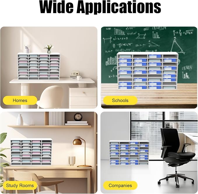 Literature Organizer, Desktop File Sorter Mail Center, Paper Storage Cabinet - Image 7