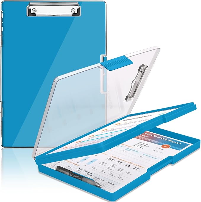 SFLHHDM Clipboard with Storage, Heavy Duty Clip Boards 8.5x11 with 2 Storage by SFLHHDM