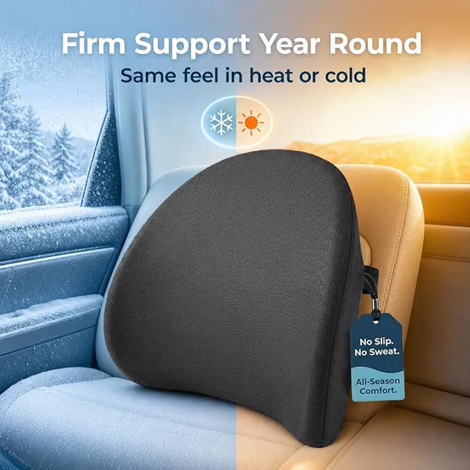 Lumbar Support Pillow for Office Chair & Car Seat, All-Season Memory Foam for - Image 4