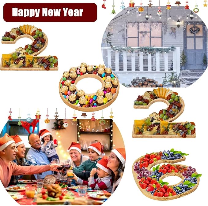 MRPAPA White Fillable Number 2026 Charcuterie Board Set, 2026 Number Serving - Image 6