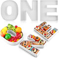 Rossesay 3 Pcs Large Charcuterie Letter Fillable Tray 12'' Charcuterie Board by Rossesay