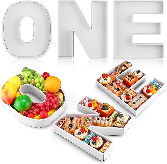 Rossesay 3 Pcs Large Charcuterie Letter Fillable Tray 12'' Charcuterie Board by Rossesay