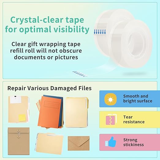 OWLKELA 24 Rolls Transparent Tape Refills, All-Purpose Transparent Glossy Tape - Image 5