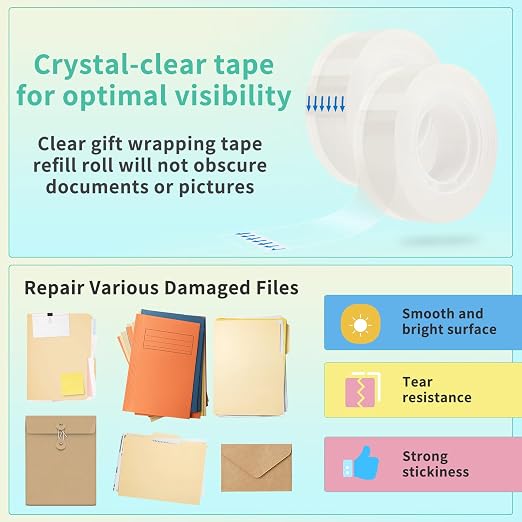 OWLKELA 24 Rolls Transparent Tape Refills, All-Purpose Transparent Glossy Tape - Image 5
