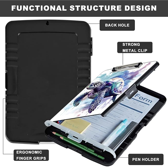 Clipboard with Storage, Heavy Duty Plastic Storage Clipboard with Low Profile - Image 6