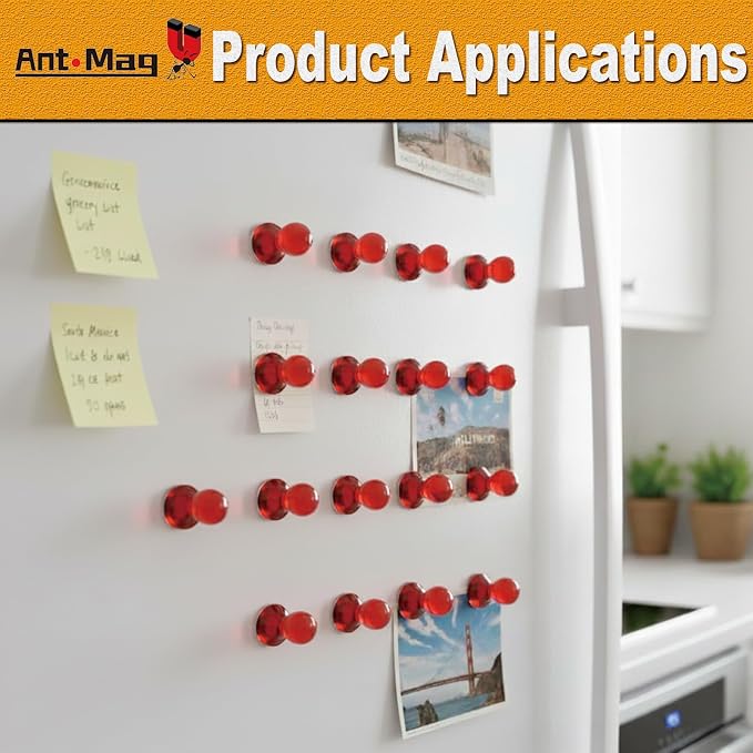 Ant Mag Magnetic Push Pins, 72 Pack Strong Whiteboard Magnets - Image 5