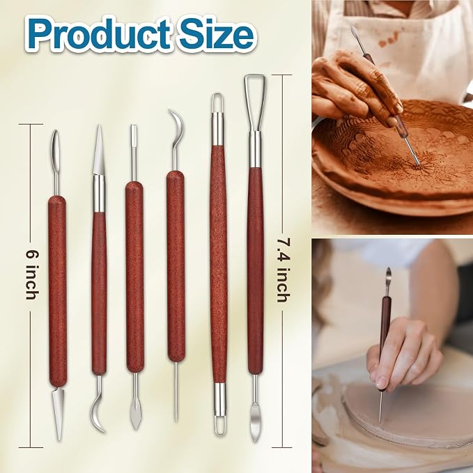 Amrules Clay Tools Kit, Double Head Practical Polymer Tool Set Suitable - Image 2