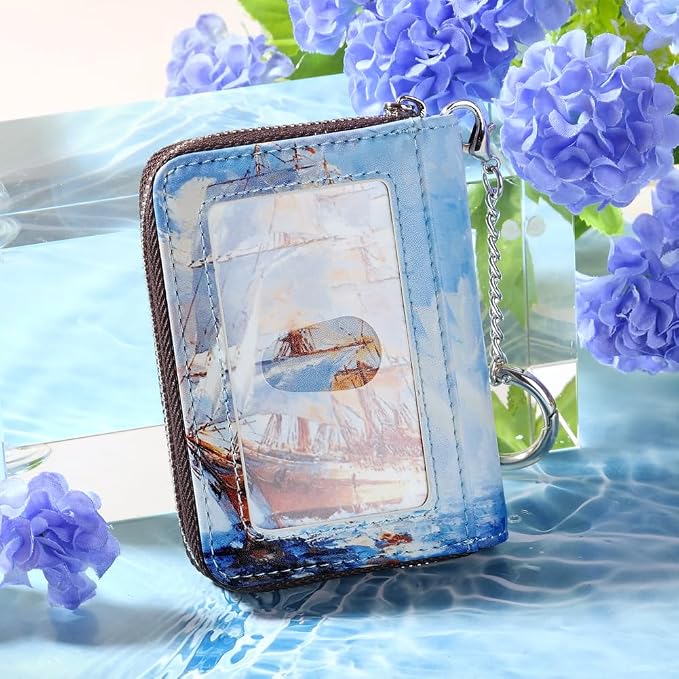 FurArt Zipper Wallet Women, RFID Blocking Credit Card Wallet, Business Card - Image 4