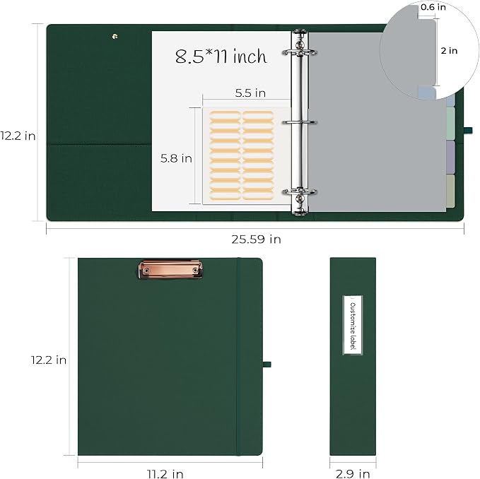 EYROZILL 3 Ring Binder 2 Inch, Binder - Image 5