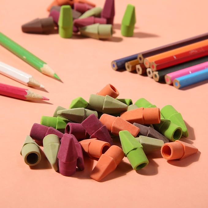 Mr. Pen- Pencil Erasers Toppers, 120 Pack, Late Harvest Color Scheme | Latex - Image 7