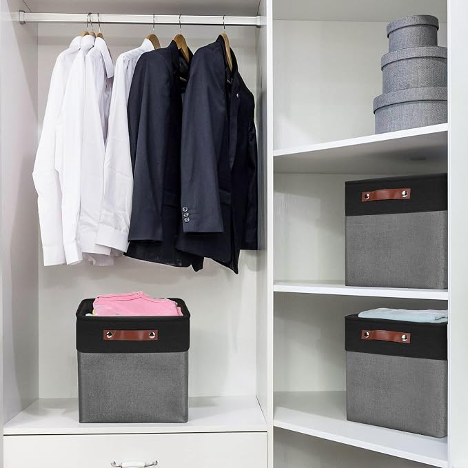 Bagnizer Collapsible Fabric Storage Cubes 11x11 Cube Storage Bins, 4 Pack - Image 2