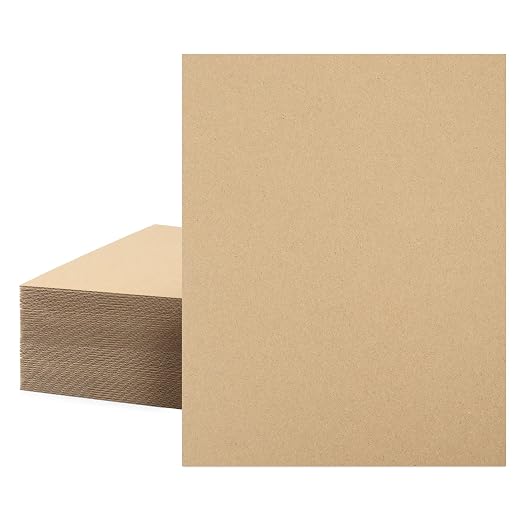 Mat Board Center, 50 Corrugated Cardboard Sheets 11x14 Inches Flat Card Board by MatBoardCenter