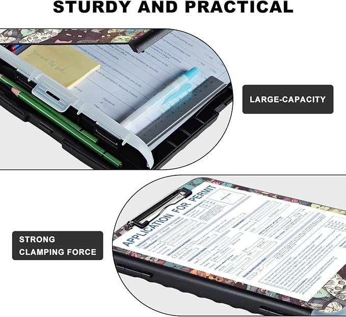 Clipboard with Storage, Storage Clipboard with Pen Holder, Heavy Duty Plastic - Image 3