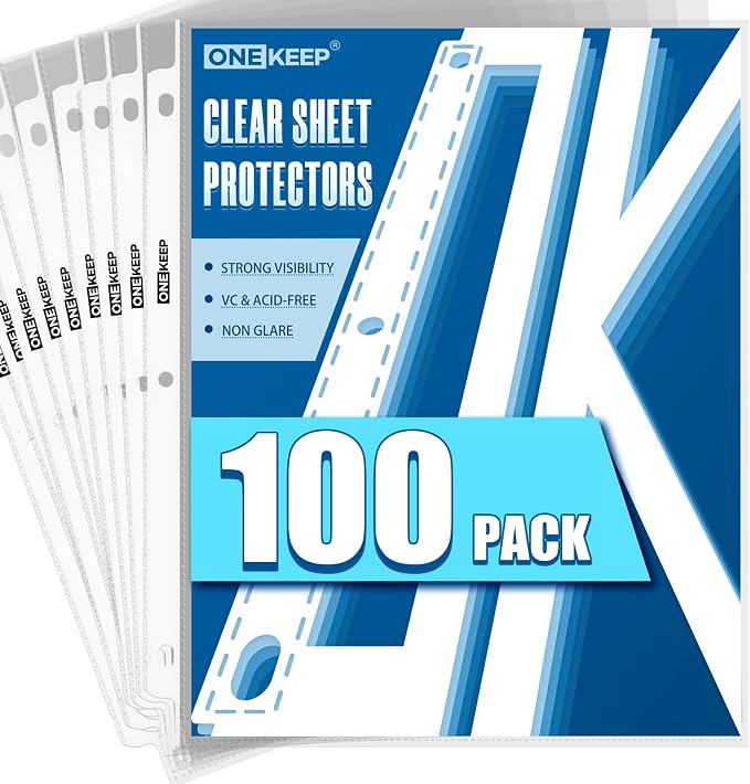 100 Pack Sheet Protectors, Top Loading Reinforced 3-Hole Page | Protectors - Image 7