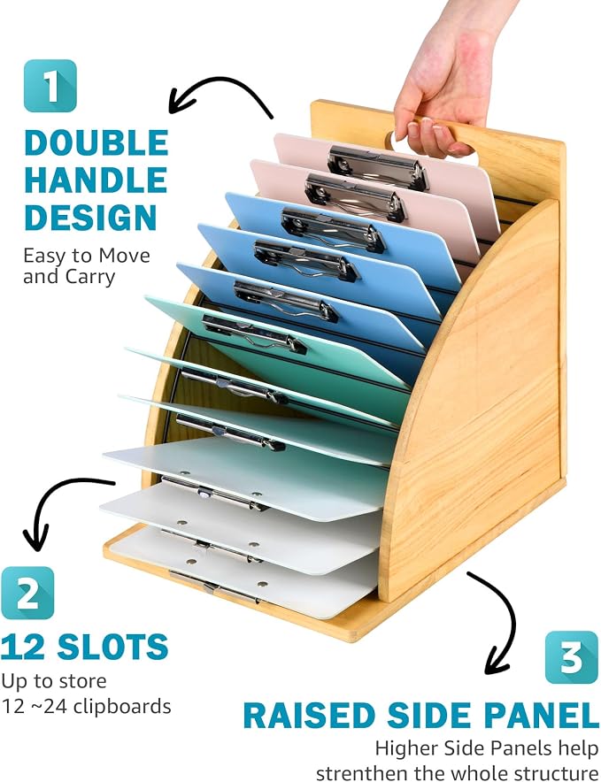 HULISEN 2 Pack Clipboard Holder - Image 4