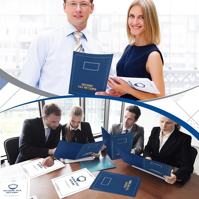100 Pcs 9 x 12'' Income Tax Return Folders, 50 Blue Income Tax Return Folders - Image 5