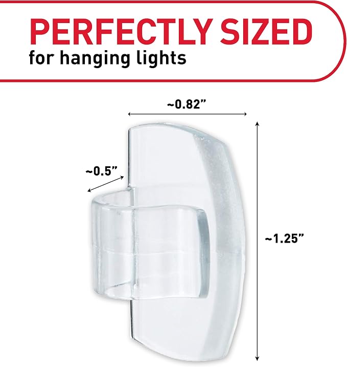 Command Outdoor Light Clips, 20 Clear Clips and 24 Command Strips, Damage-Free - Image 2