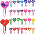 30 PCS Heart Paper Clips Metal Paperclip Large Size Paper Clip Cute Bookmark by Pabucle