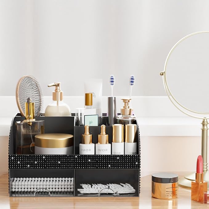 Bling Makeup Organizer with Drawers, Cosmetic Storage - Image 5