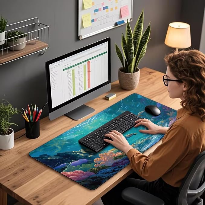 Sea Turtles Large Gaming Mouse Pad 31.5"x15.7"｜ Ocean Scene XXL Desk Mat - Image 3