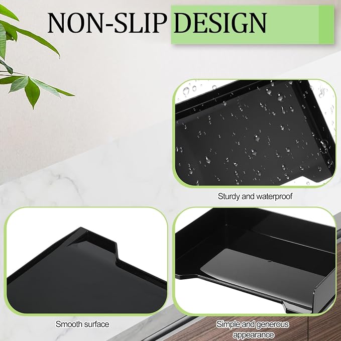 DoubleFill 2 Pcs Stackable Letter Tray Rectangular Plastic Desk Organizer 13 x - Image 4