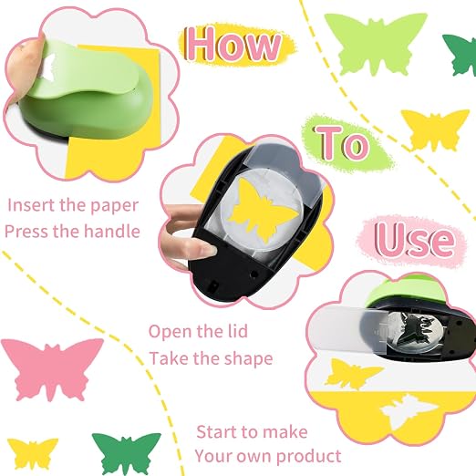 Butterfly Craft Punch 3 Inch, DIY Handmade Paper Puncher, Butterfly Punches - Image 4