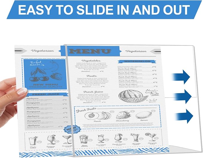 EHWINE 3 Pack 8.5 x 11 Acrylic Sign Holder Horizontal, Slanted Back Paper - Image 5