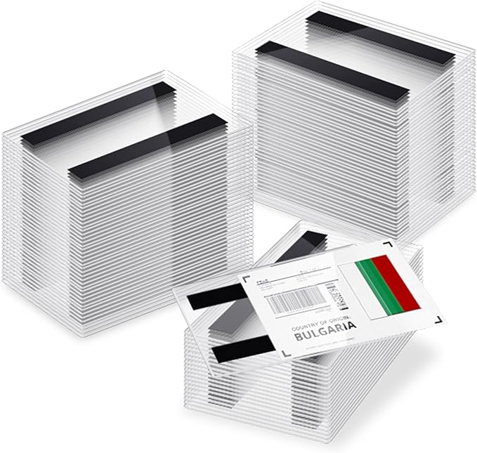 Ctosree 50 Pcs Magnetic Label Holder 5.5 x 3.5 Inches Pallet Rack Sign Holder by Ctosree