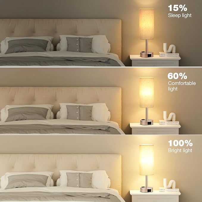 Fenmzee Bedside Table Lamp for Bedroom - Image 3