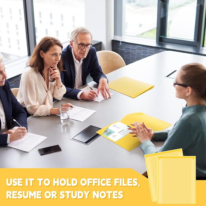 Henoyso 18 Pack Yellow Plastic Folders - Image 6
