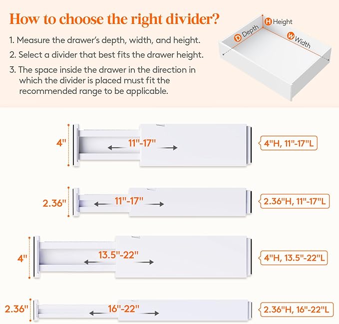 Lifewit 16 Pack Upgrade Drawer Dividers - Image 3